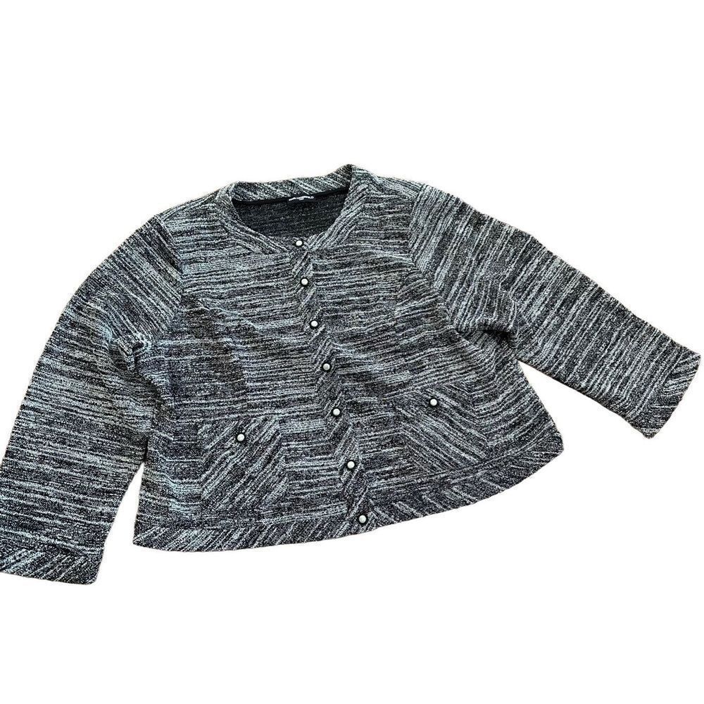 Karl Lagerfeld Paris Button Up Gray Heathered blazer‎ jacket size 1X